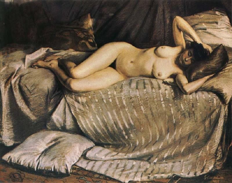 Gustave Caillebotte The fem on lie down on the sofa oil painting picture